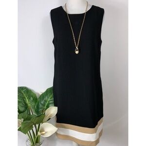 Charming Charlie Black Sleeveless A-Line Dress Pockets Career Dress Sm